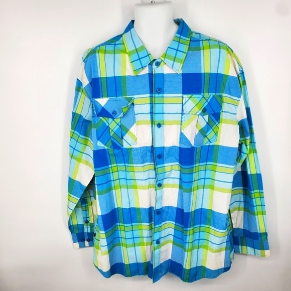 Ablanche New York Mens Shirt Size 3XL Button Front Blue Aqua - Picture 1 of 6